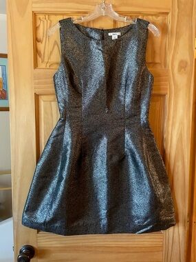 Bar III Metallic Black Mini Dress